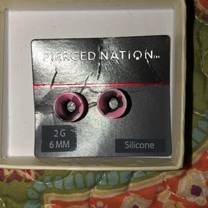 2g (6mm) Pink/Black silicone tunnels